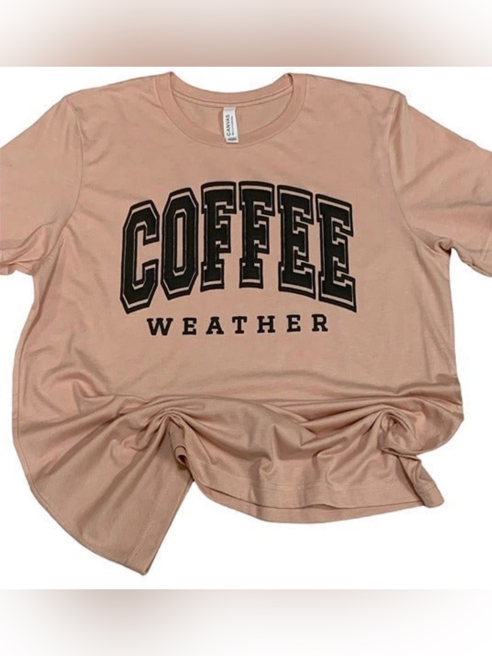 Peach ‘Coffee Weather’ Graphic Shirt Large